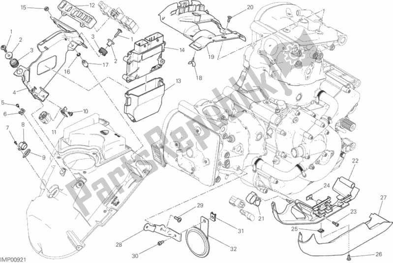 Alle onderdelen voor de Motorbesturingseenheid van de Ducati Monster 821 Stripes 2015